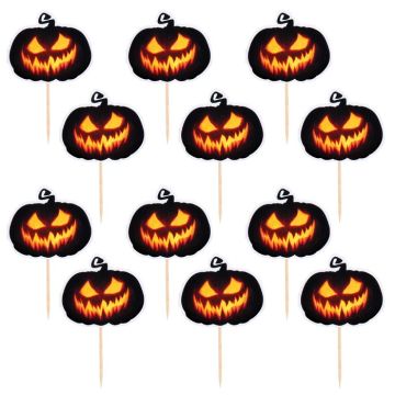 Skremmande halloween graskarpinne 12x - 12 cm