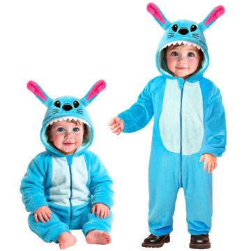 Monsterkostyme til baby i turkis blå
