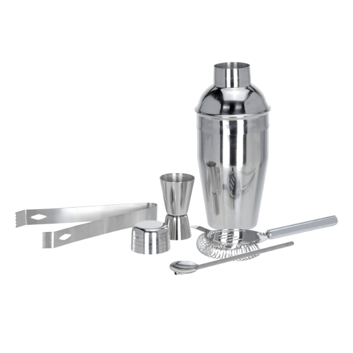 Cocktail shaker sett rustfritt stål - 5 deler