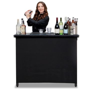 Mobil bar svart cocktailbar inkl. veske transportabel - 115x100 cm