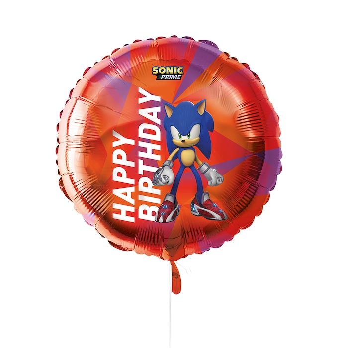 Sonic raud fødselsdags folieballong 45 cm 