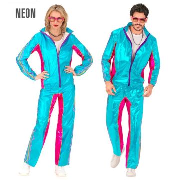 Blå retro disco treningsoverall - 2 deler