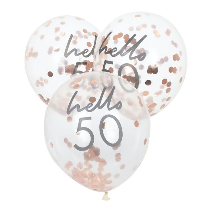 Hello 50 rosagull ballongar 5X - 30 cm