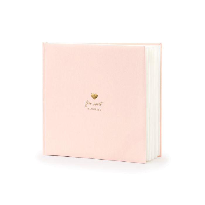 Gjestebok "For Sweet Memories" Lys Rosa - 20,5 x 20,5 cm