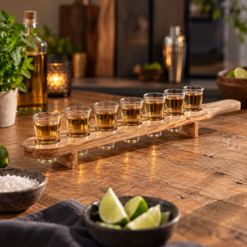 Shotholder i tre inkl. 6x shotglass