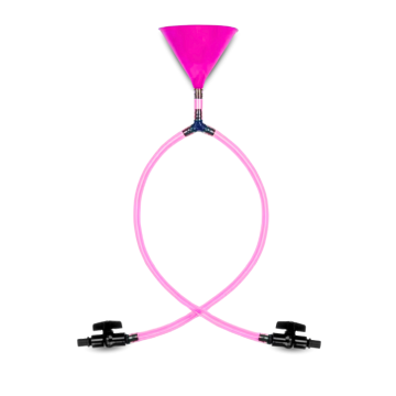 Doble trakt ølbong rosa 