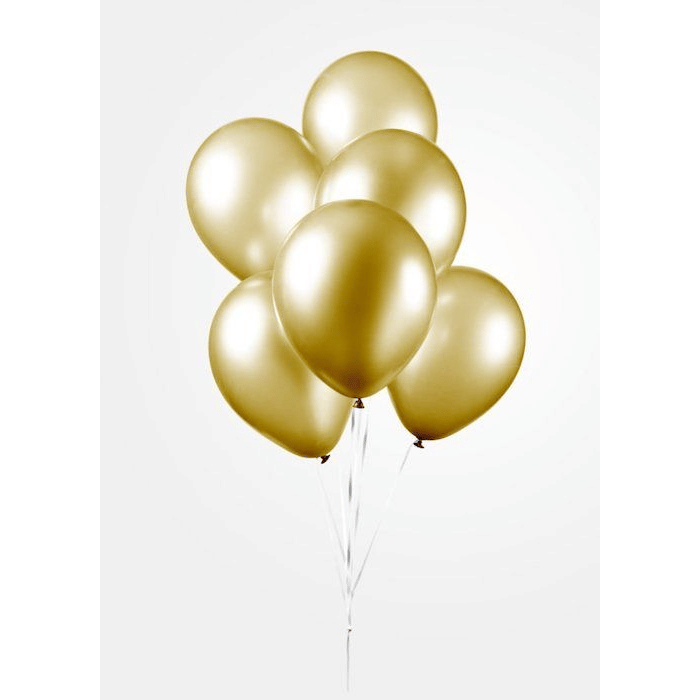 Metallic gullballonger 100x - 33 cm