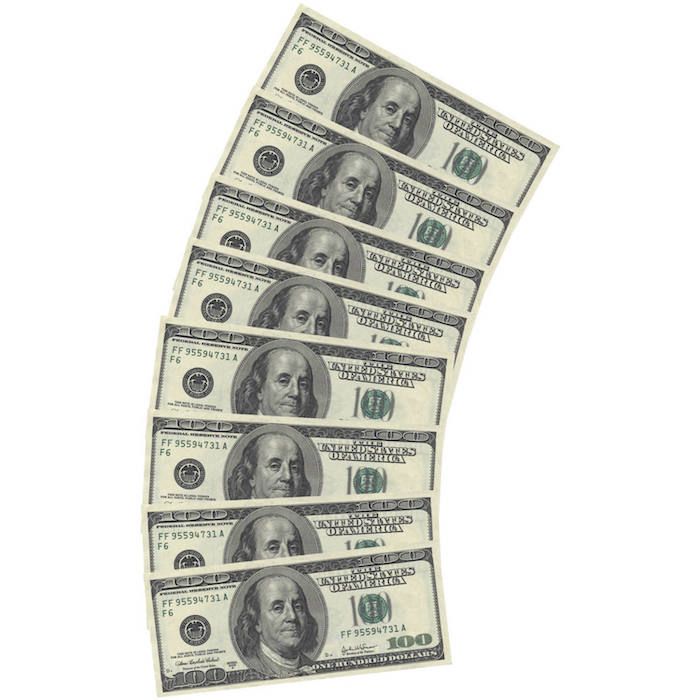 100-dollar serviettar 10x - 33x33 cm