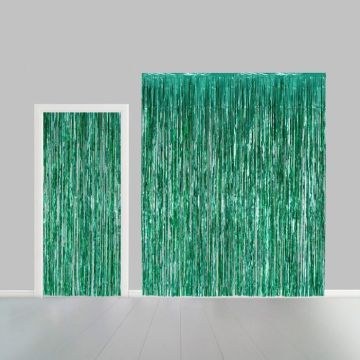 Grøn Glimmerforheng - 100 x 240 cm