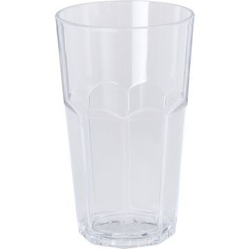 Drikkeglass i akryl 370 ml med fasettert design