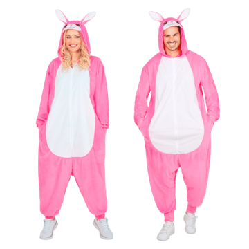 Lys rosa kanin kostyme onesie - unisex