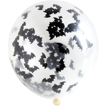 Ballong Med Flagermus Konfetti 4x - 30 cm