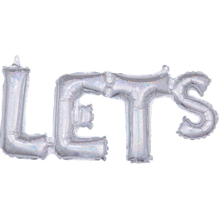 "LETS " Holografisk Folieballong - 53 cm