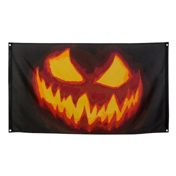 Halloween graskarbanner i polyester - 150x90 cm