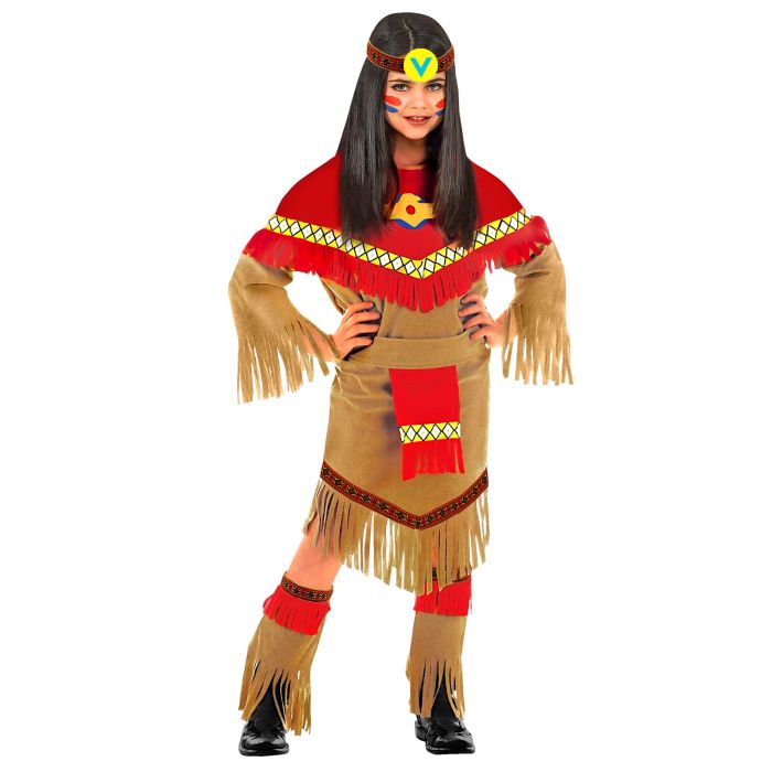 Indiansk jentekostyme for barn - 4 deler