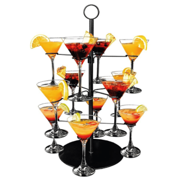 Cocktailtre til 12 drinker svart - 55,5 cm