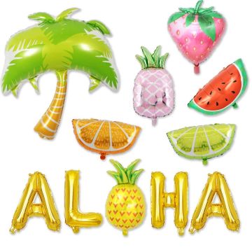 Folieballonger sett Hawaii Tema 14 deler