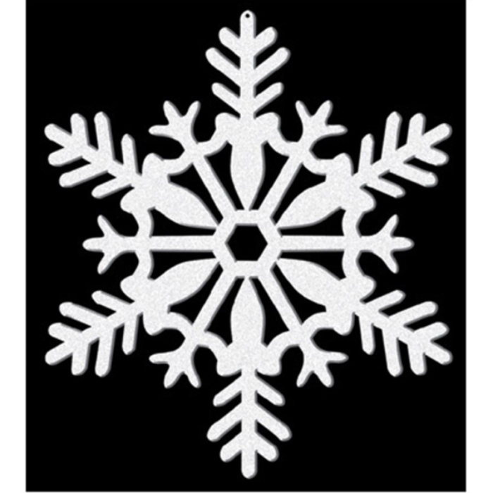 Kvite glitrande snøfnugg 4x - 10 cm