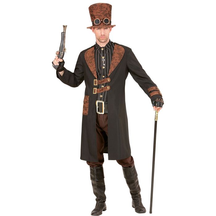 Steampunk kostyme med frakk og hatt