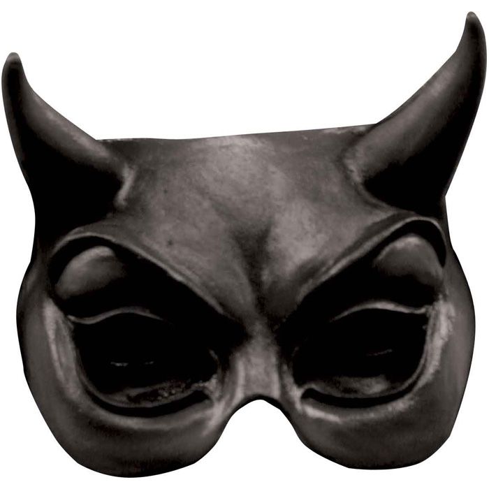 Svart halv-djævle maske