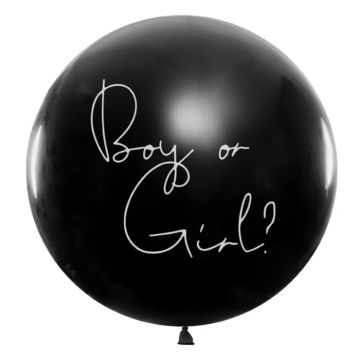 Gender reveal-ballong svart gut - Ø 1m