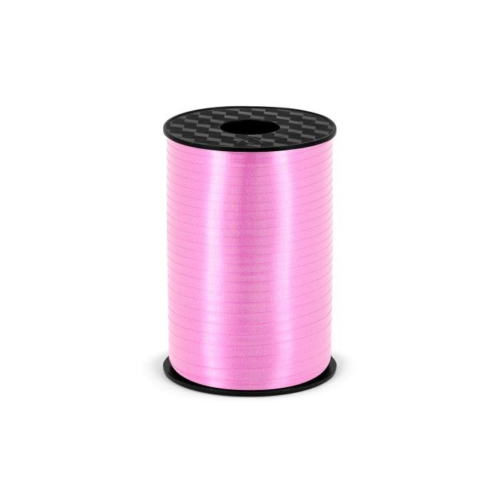 Lyserødt plastikk gavebånd - 5 mm x 225 m