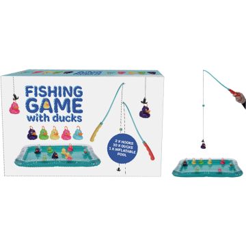 Fiskespill med 10 ender og oppblåsbart basseng