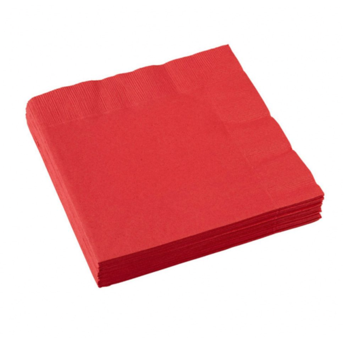 Raude serviettar 20x - 33x33 cm