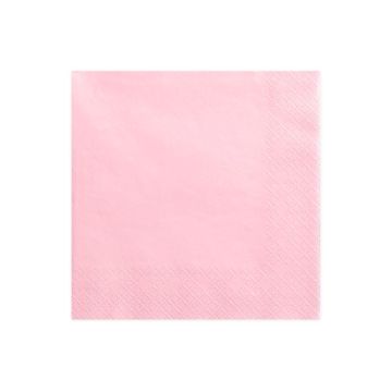 Pastel lys rosa serviettar 20x - 33x33 cm