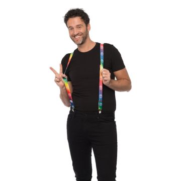 Multifargede seler med peace motiv one-size unisex