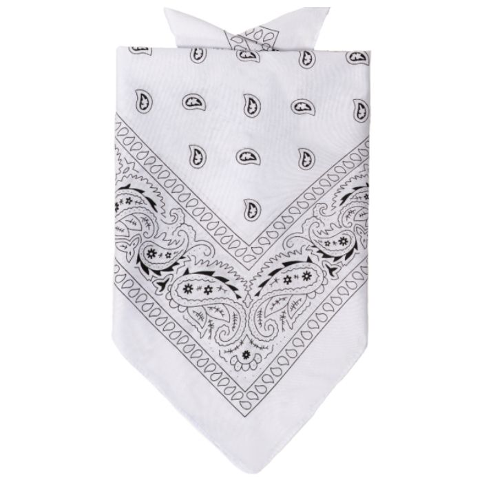 Bandana med tradisjonelt mønster kvit - onesize