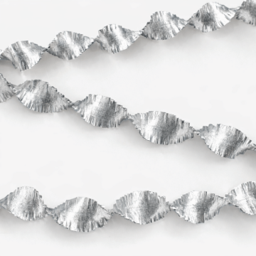 Sølv crepe streamer girland - 24 meter