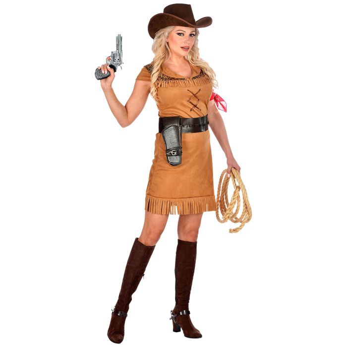 Cowgirl kostyme med frynsekjole