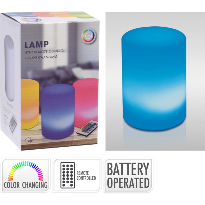 LED-bordlampe med fargeskift og fjernkontroll