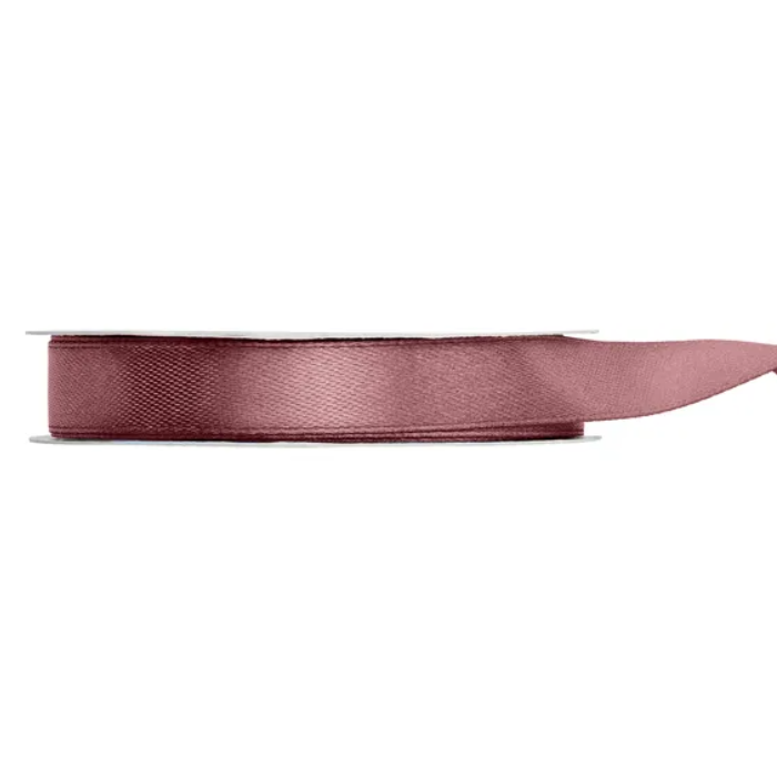 Rust rosa satengbånd - 12 mm x 25 m