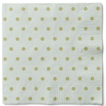 Grønne serviettar med prikker 20x Det Gamle Apotek - 33x33 cm