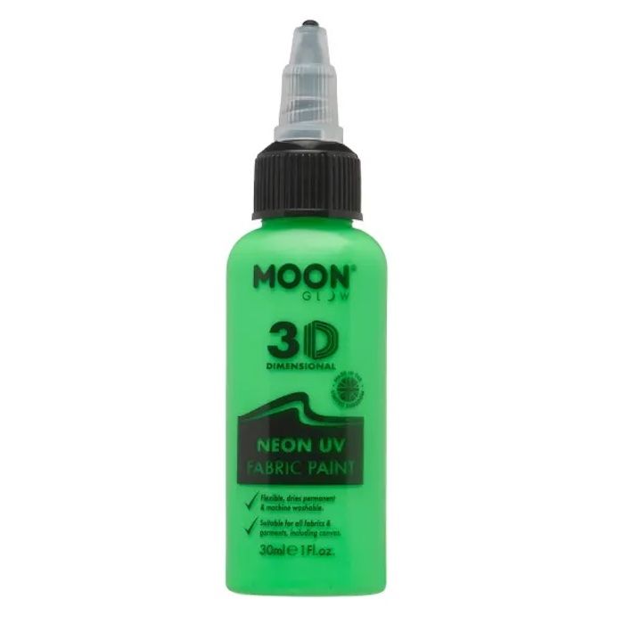 Neon UV Tekstilfarge Grønn 30 ml Moon Creations