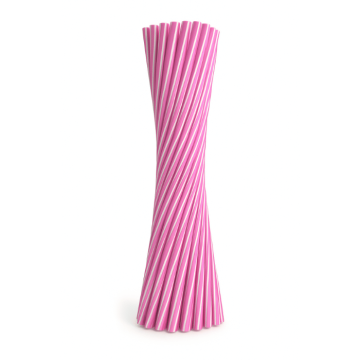6x220 mm strå 50x rosa gjenbrukbare