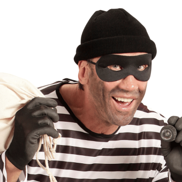 Sorte røvermaske - one-size