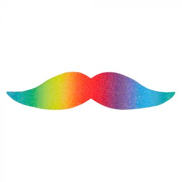 Regnbue neon farga bart 6x - onesize
