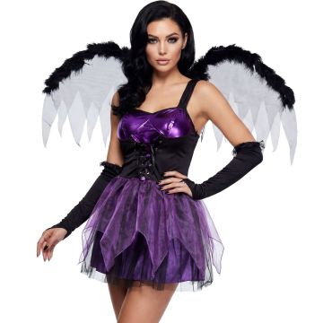 Gothic Fairy kostyme med vinger