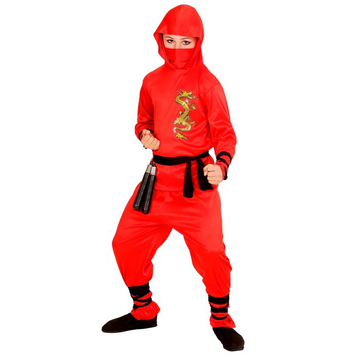 Rød drageninja kostyme for gutter