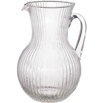 Glasskanne med hank og stripet mønster, 1500 ml