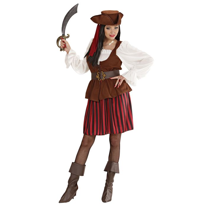 Piratskjolekostyme med hatt til damer