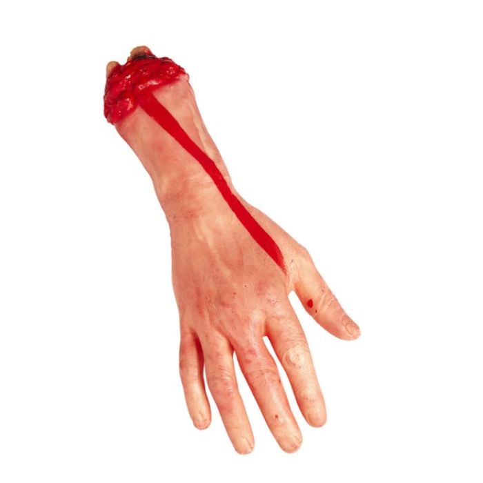 Blodig avhugga hand - 12x30 cm