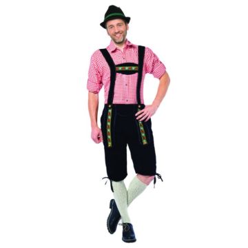  Tyroler lederhosen bukser Johann lang svart