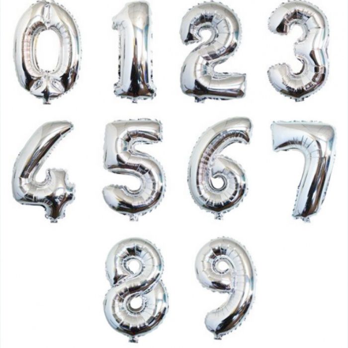 Tal ballonger sølv - 86 cm