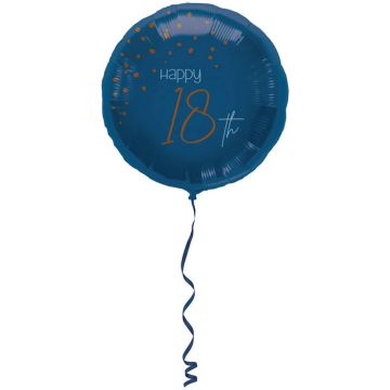 "Happy 18th" Folieballong Blå - 45 cm