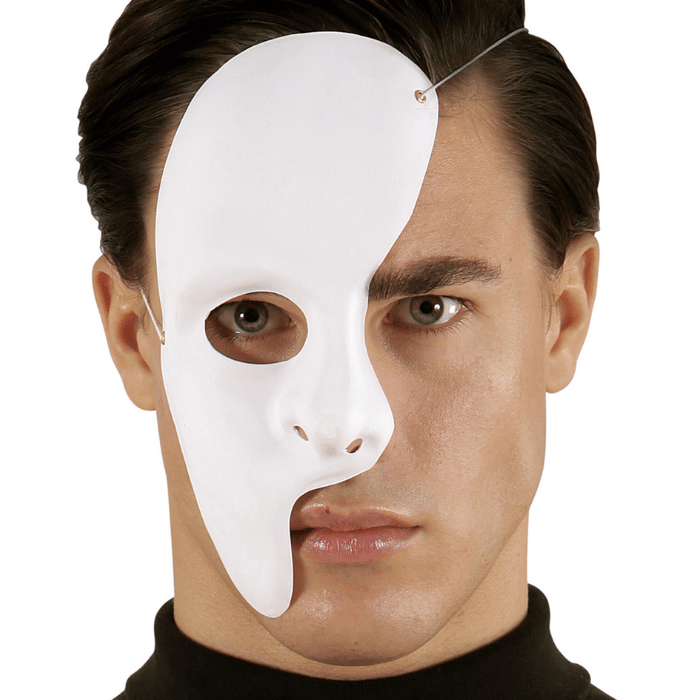 Phantom halvmaske hvit