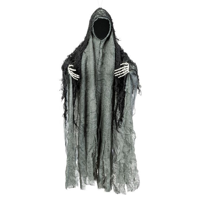 Ansiktslaust halloween spøkelse svart - 46 cm